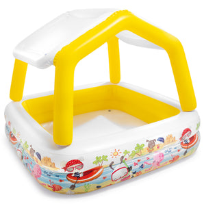 Piscina con techo sun shade 157x157x122cm