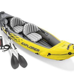 Kayak inflable intex explorer k2 set capacidad 2 personas + remos + inflador